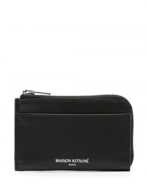 Kožená peňaženka s potlačou Maison Kitsuné