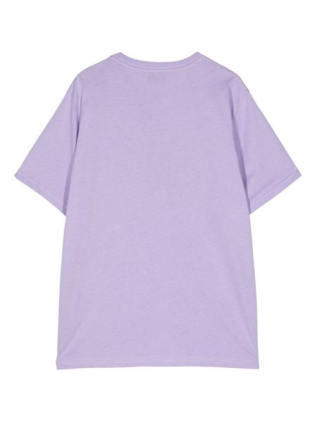 Bavlněné tričko s potiskem se zebřím vzorem Ps Paul Smith fialové