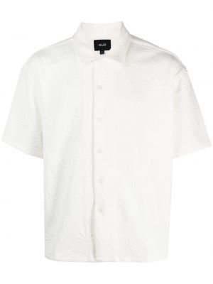 Camicia in tessuto jacquard Huf bianco