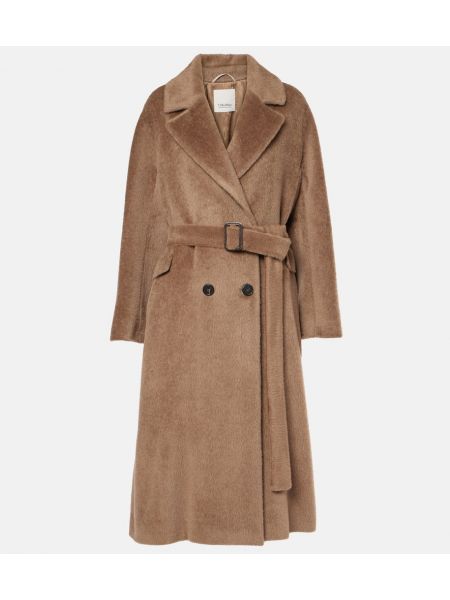 Alpaca uld lang frakke 's Max Mara beige