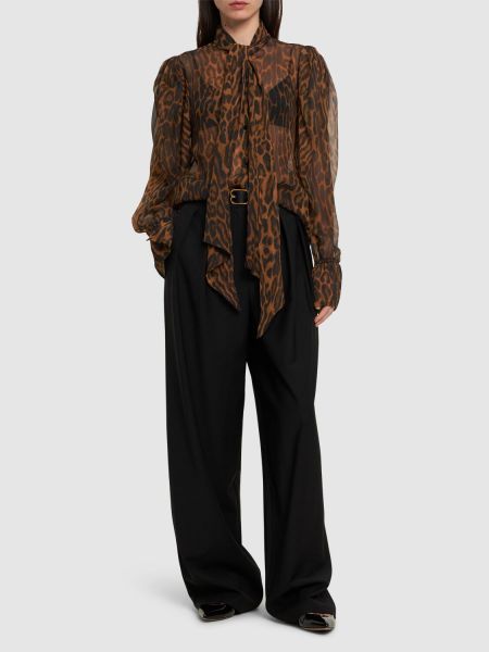 Koszula muślinowa Nina Ricci brązowa