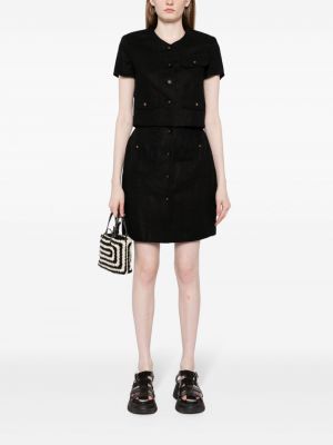 Lininis sijonas Chanel Pre-owned juoda