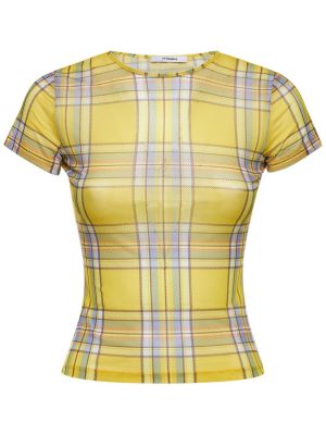 Majica s karirastim vzorcem Miaou rumena