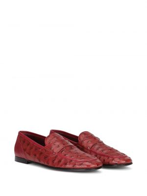 Loafers wsuwane Dolce And Gabbana czerwone