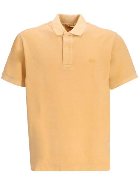Памучна поло тениска бродирана Lacoste жълто