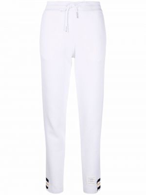 Pantalon de joggings à rayures Thom Browne blanc