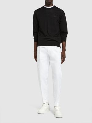 Pantalones de algodón plisados Dsquared2 blanco