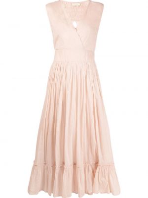 Кружевное ажурное платье миди на шнуровке Mes Demoiselles, розовый