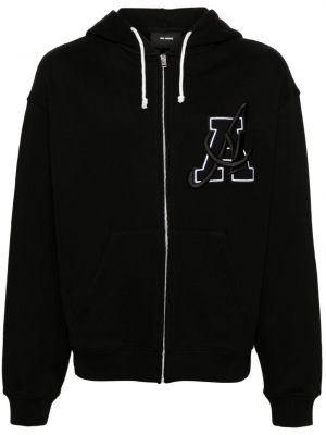 Pamučna hoodie s kapuljačom s patentnim zatvaračem Axel Arigato crna