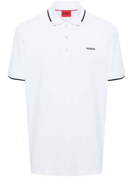 Polo en coton avec applique Boss blanc