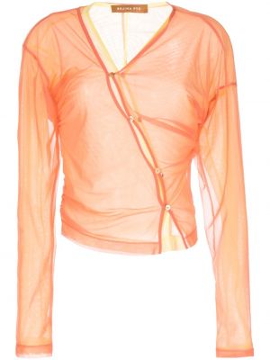 Bluzka na guziki asymetryczna Rejina Pyo pomarańczowa