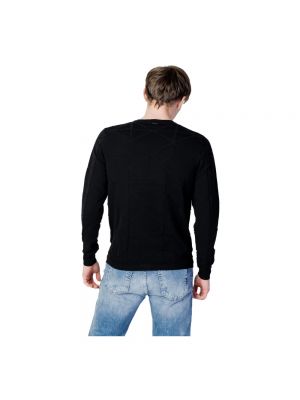 Jersey manga larga de tela jersey de cuello redondo Antony Morato negro