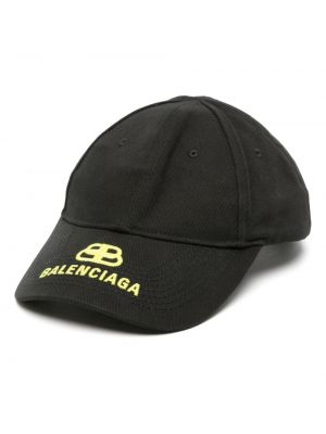 Haftowana czapka z daszkiem bawełniana Balenciaga Pre-owned