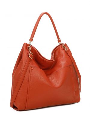 Кожаная сумка через плечо оверсайз из искусственной кожи Fontanella Fashion оранжевая