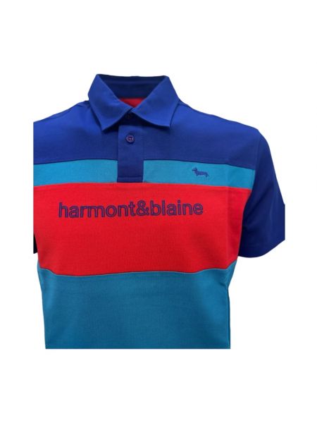 Polo bawełniana Harmont & Blaine niebieska