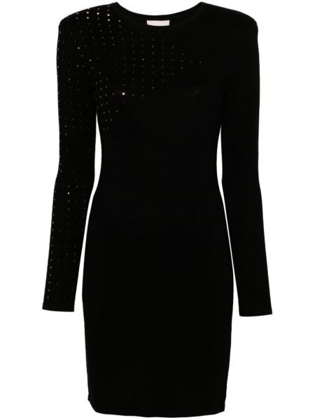 Pletena obleka s kristali Liu Jo črna