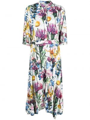 Obleka s cvetličnim vzorcem s potiskom Stella Mccartney bela
