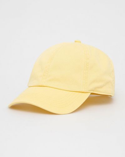 Памучна шапка Gap жълто
