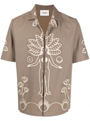 Siuvinėta marškiniai Nanushka ruda