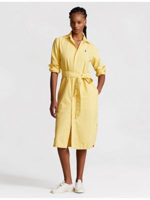 Priliehavé košeľové šaty Polo Ralph Lauren žltá