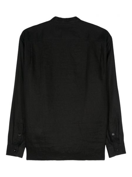 Lněná košile Pt Torino černá