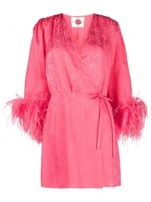 Koktejl obleka s perjem Art Dealer roza