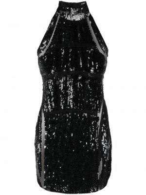 Flitrované večerné šaty Amen čierna
