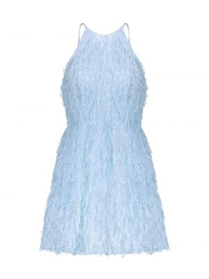 Платье мини без рукавов с перьями Bcbgmaxazria синее