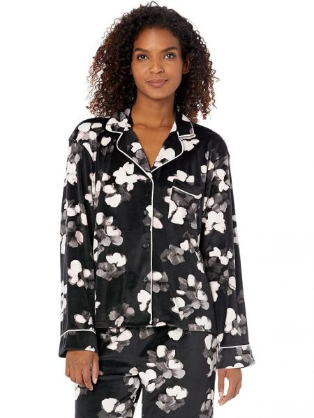 Пижамный комплект Donna Karan Long Sleeve Sleep PJ Set, Black Floral