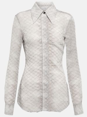 Прозрачна риза Victoria Beckham сиво