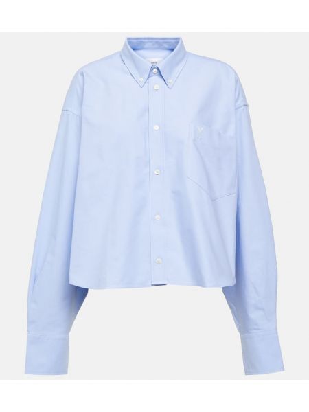 Βαμβακερό πουκάμισο Ami Paris μπλε