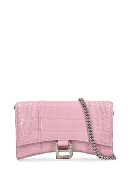 Kedja i läder Balenciaga rosa