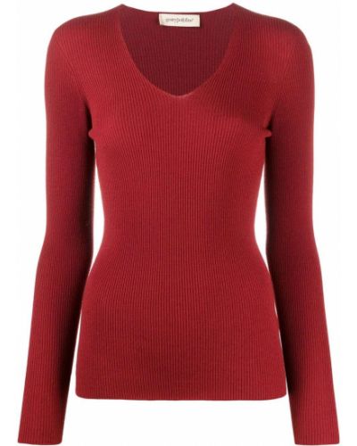 Jersey de punto con escote v de tela jersey Gentry Portofino rojo