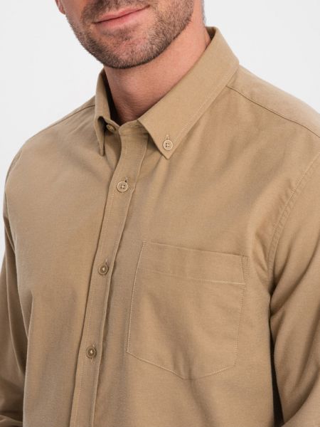 Памучна риза с джобове Ombre кафяво