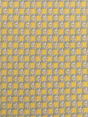 Corbata con estampado animal print Salvatore Ferragamo amarillo