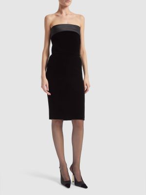 Midi haljina od viskoze Saint Laurent crna