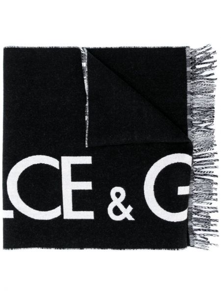 Dolce & Gabbana bufanda con logo en intarsia - Negro Dolce & Gabbana