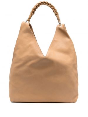 Δερμάτινη τσάντα shopper Officine Creative μπεζ