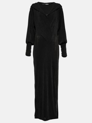 Dlouhé šaty s kapucí Rotate Birger Christensen černé