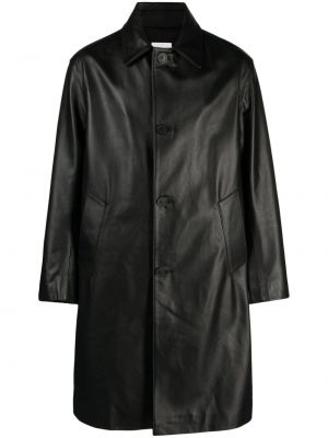 Kožený kabát Sandro čierna