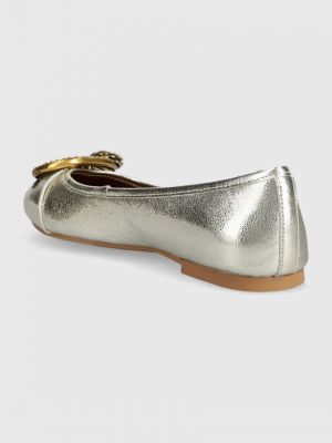 Bőr balerina cipők Kurt Geiger London ezüstszínű