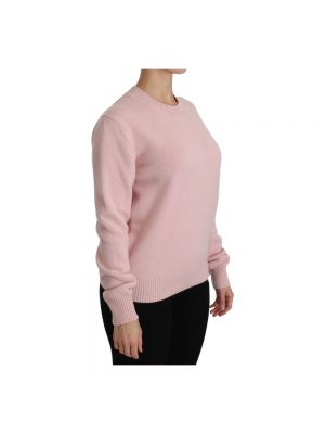 Sweter z kaszmiru z kapturem Dolce And Gabbana różowy