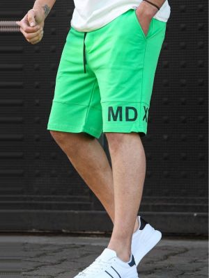 Bermuda kratke hlače s printom Madmext zelena
