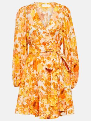 Pamučna haljina s cvjetnim printom Zimmermann žuta