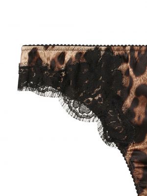 Krajkové leopardí kalhotky string s potiskem Dolce & Gabbana