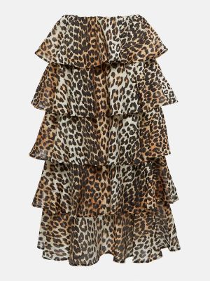 Dlhá sukňa s potlačou s leopardím vzorom Ganni