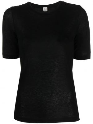 T-shirt con scollo tondo Toteme nero