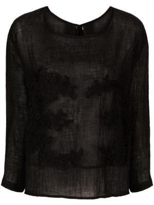 Блуза с дантела Maurizio Mykonos черно
