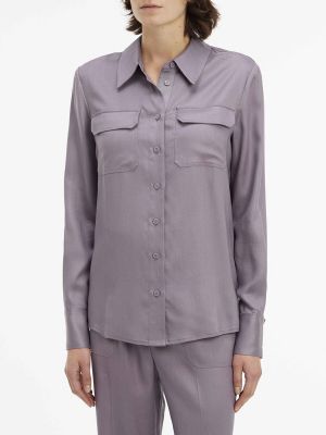 Camisa con botones con bolsillos Calvin Klein violeta
