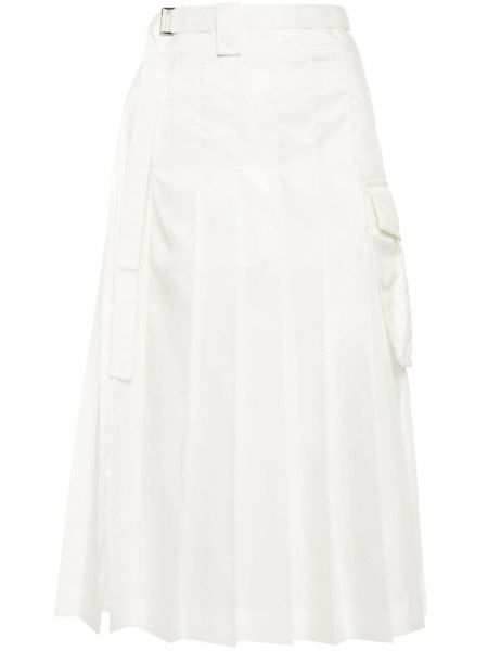 Plisovaná midi sukňa Sacai biela